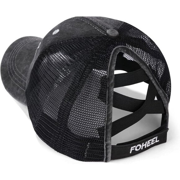 Women s Mesh Baseball Cap with Criss Cross Ponytail Hole Adjustable Size main image 4
